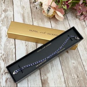 Olivia Jackson Blue Silver Plated Tennis Bracelet